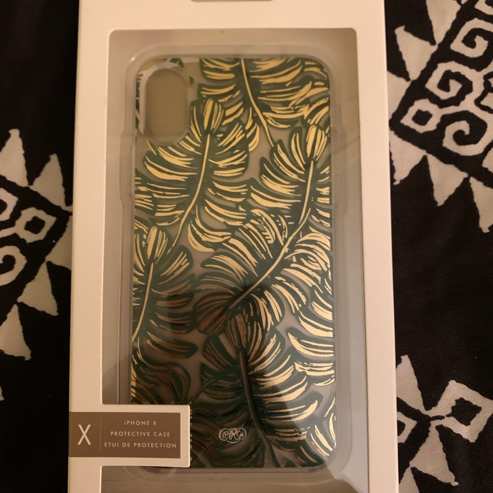 Tropical leaves iPhone X phone case